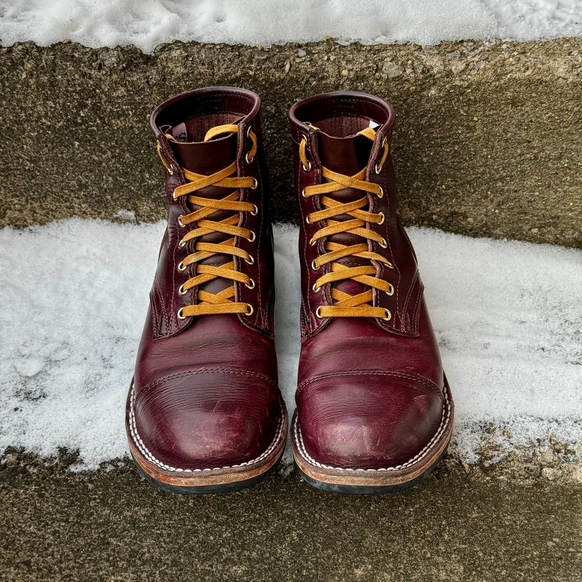 Photo by Leetsalot on January 5, 2026 of the Nicks x Parkhurst V1 in Horween Color 8 Cypress.
