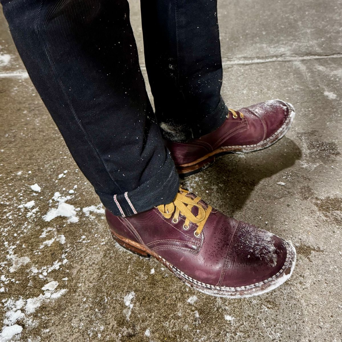 Photo by Leetsalot on January 25, 2026 of the Nicks x Parkhurst V1 in Horween Color 8 Cypress.