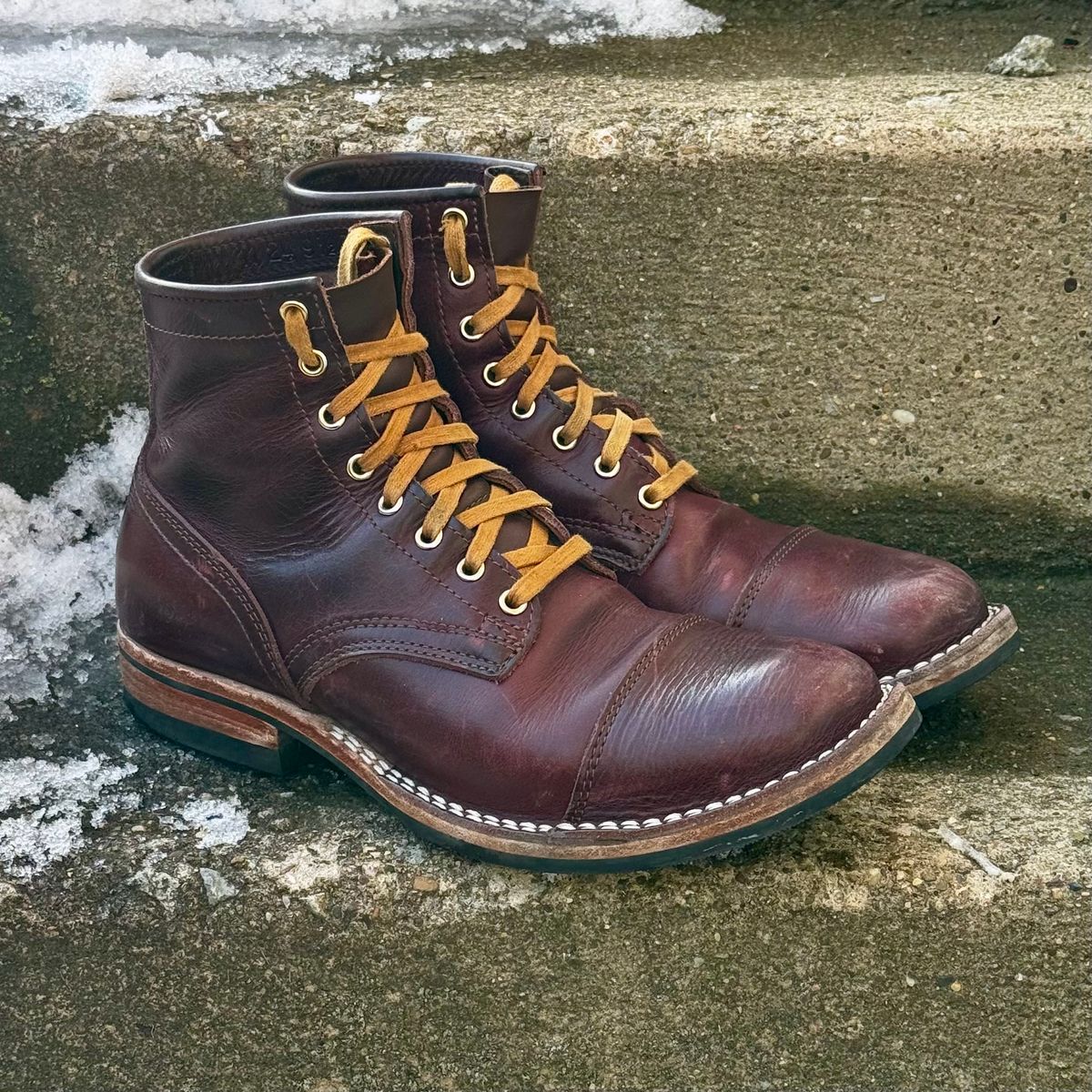 Photo by Leetsalot on February 4, 2026 of the Nicks x Parkhurst V1 in Horween Color 8 Cypress.