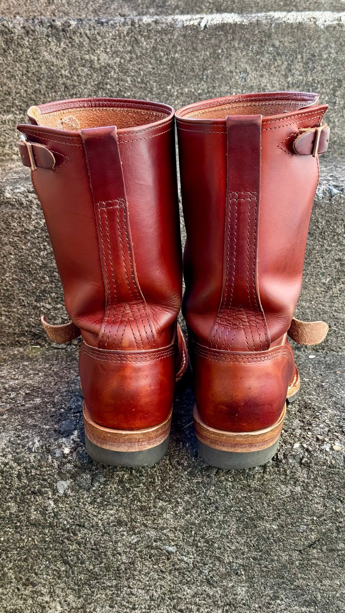 Photo by Leetsalot on December 6, 2024 of the Wesco Mister Lou in Wickett & Craig Tan Oiled Latigo.