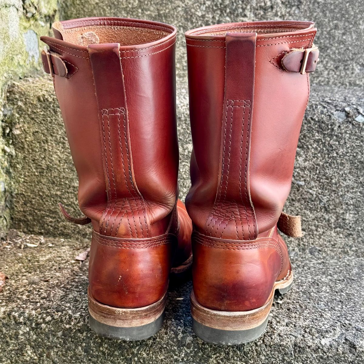 Photo by Leetsalot on March 3, 2025 of the Wesco Mister Lou in Wickett & Craig Tan Oiled Latigo.