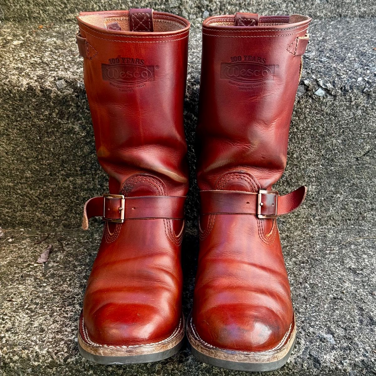 Photo by Leetsalot on March 3, 2025 of the Wesco Mister Lou in Wickett & Craig Tan Oiled Latigo.