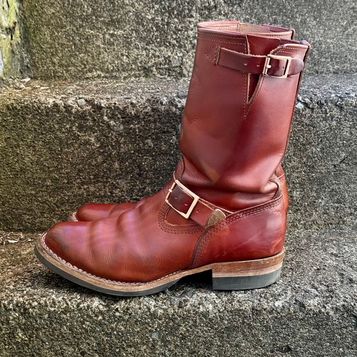 Photo by Leetsalot on March 3, 2025 of the Wesco Mister Lou in Wickett & Craig Tan Oiled Latigo.