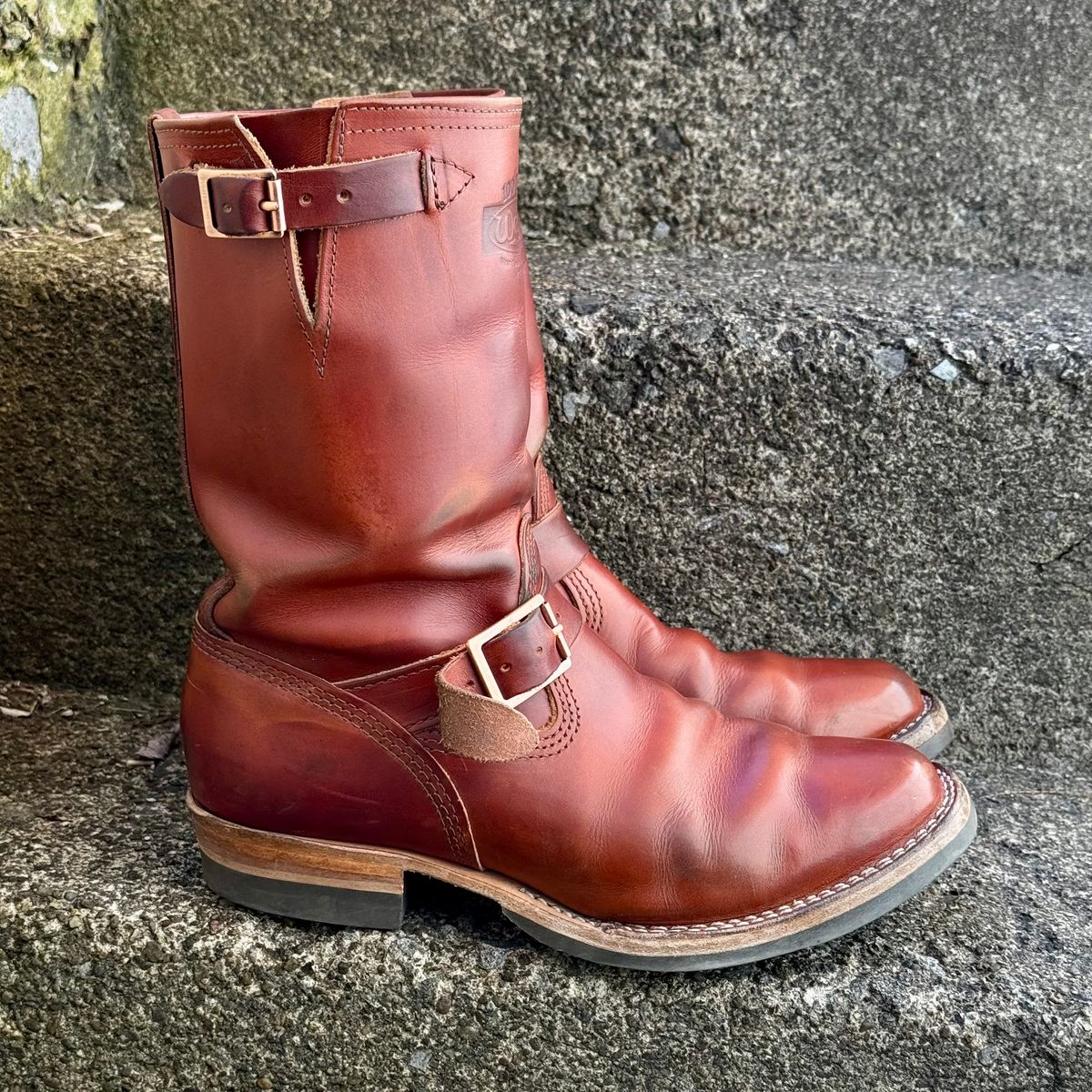 Photo by Leetsalot on March 3, 2025 of the Wesco Mister Lou in Wickett & Craig Tan Oiled Latigo.