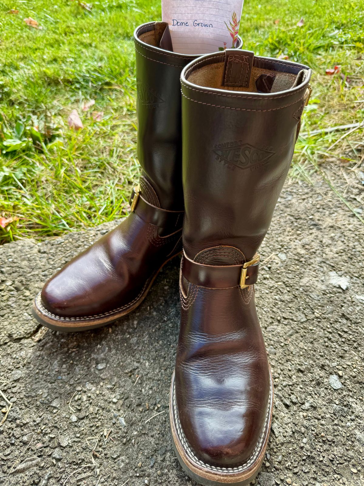 Photo by Leetsalot on November 4, 2023 of the Wesco Mister Lou in Horween Brown Chromexcel.