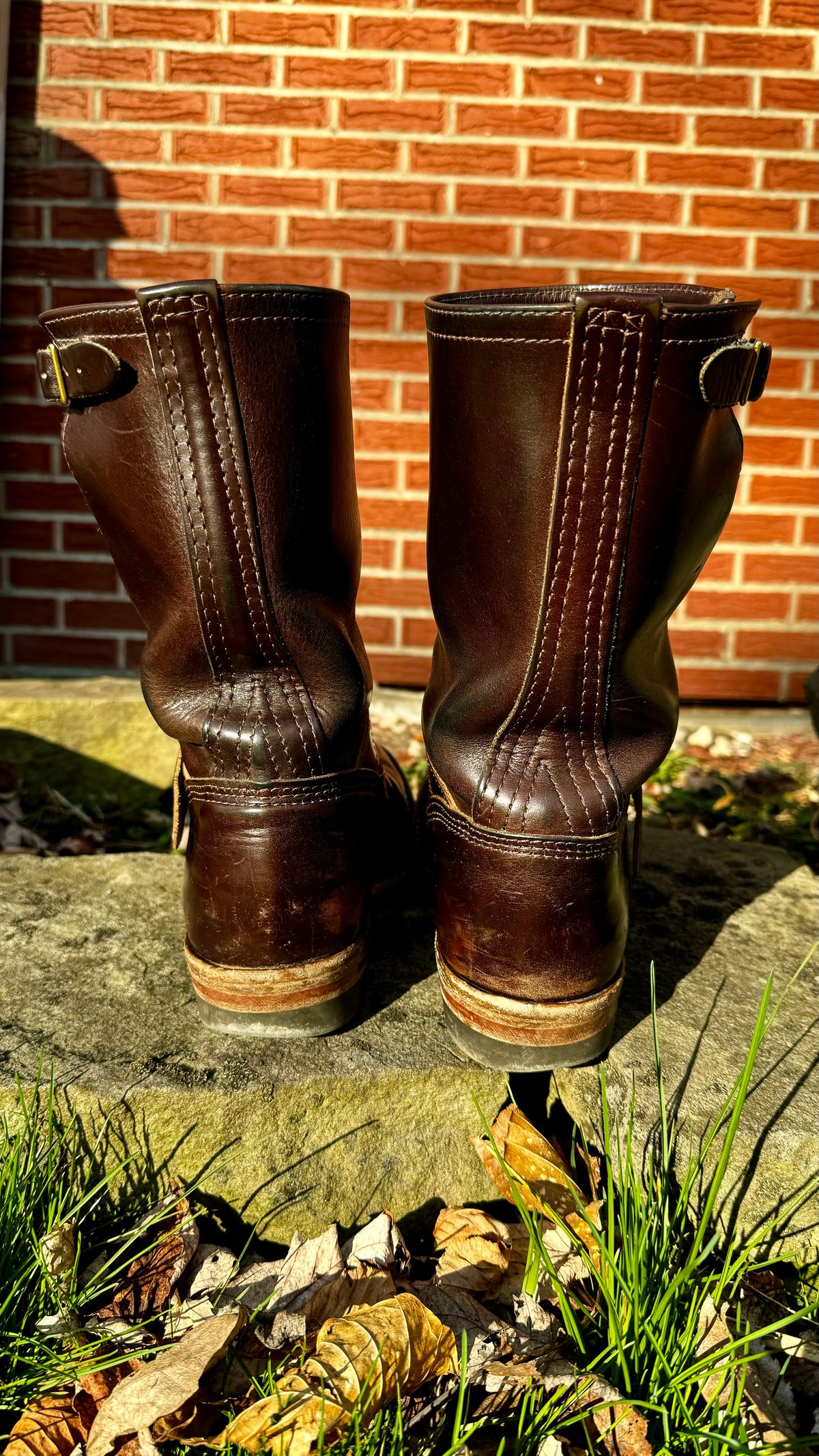 Photo by Leetsalot on March 6, 2024 of the Wesco Mister Lou in Horween Brown Chromexcel.