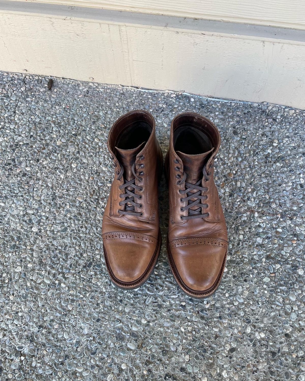 Photo by PNW_Boot_guy1792 on May 8, 2022 of the Parkhurst The Delaware in Horween Natural Chromexcel.