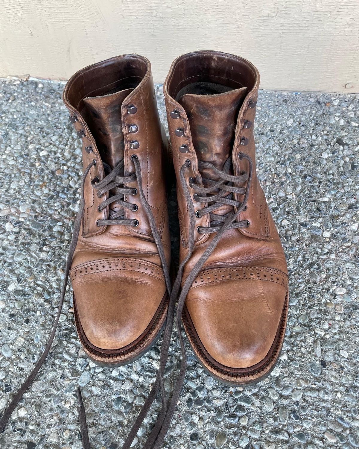 Photo by PNW_Boot_guy1792 on May 8, 2022 of the Parkhurst The Delaware in Horween Natural Chromexcel.