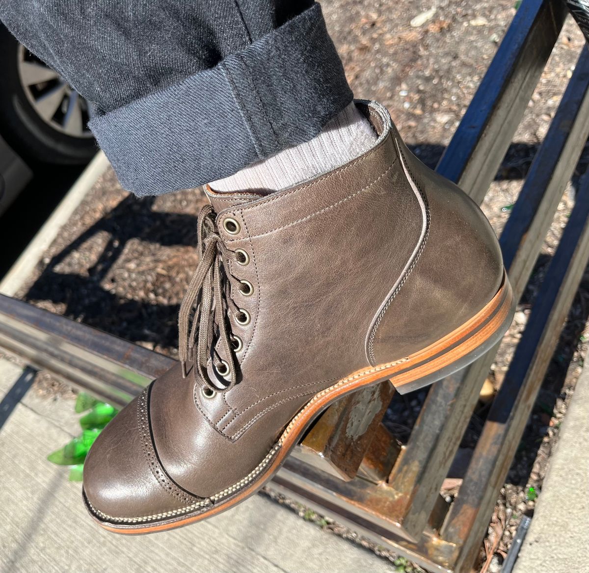 Photo by sweetlou on February 18, 2023 of the Viberg Service Boot in Unlisted Leather.