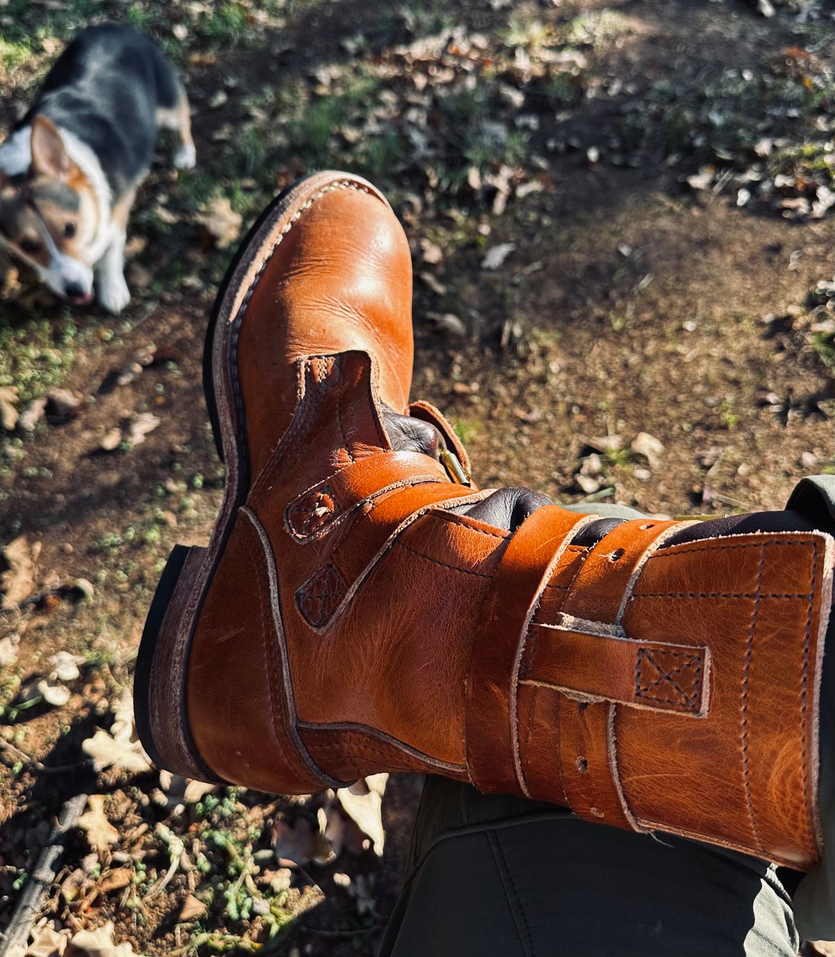 Photo by Bedrock on November 24, 2024 of the Nicks Heritage TankerPro in Horween Natural Dublin.
