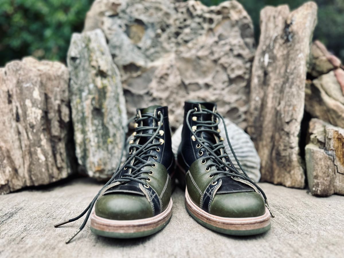 Photo by Bedrock on November 2, 2024 of the Sagara Cordmaster in Badalassi Carlo Oliva Minerva Overdyed Black.