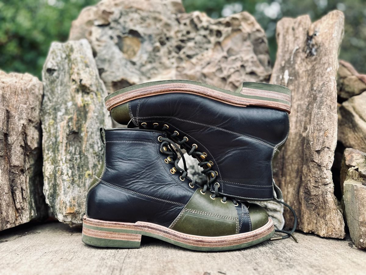 Photo by Bedrock on November 2, 2024 of the Sagara Cordmaster in Badalassi Carlo Oliva Minerva Overdyed Black.
