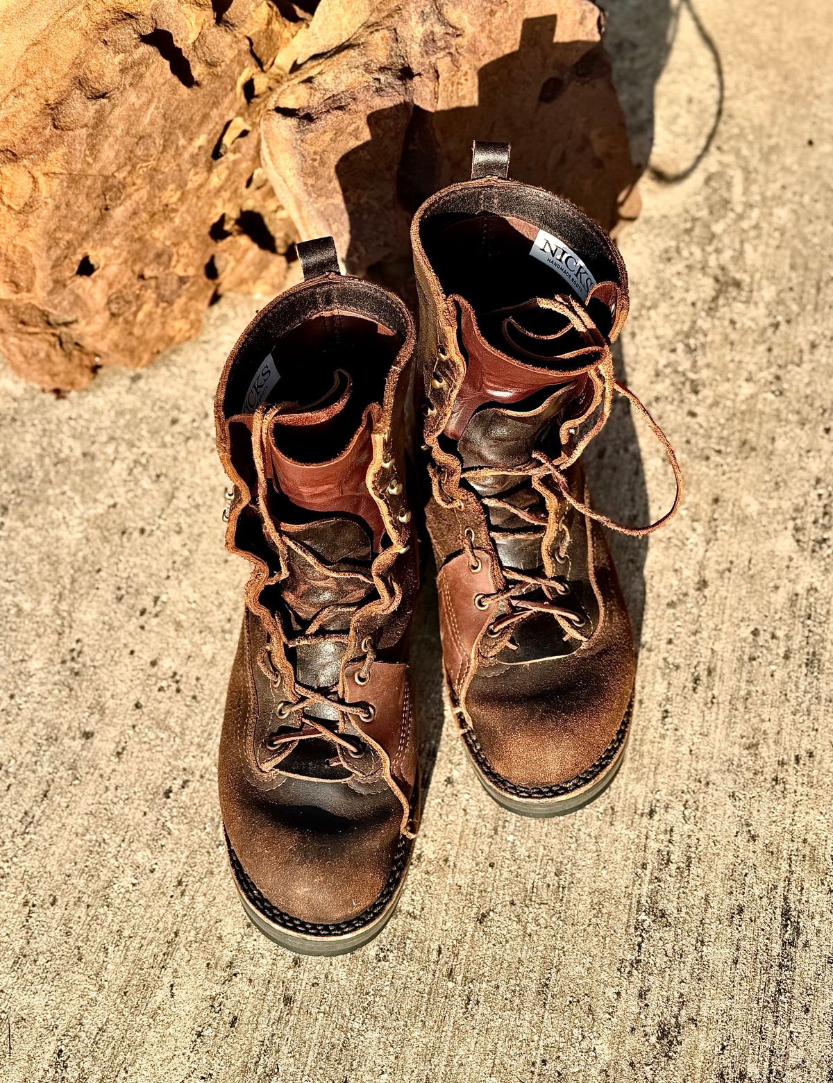 Photo by Bedrock on June 8, 2026 of the Nicks x Rose Anvil ND3 in Horween Brown Waxed Flesh.