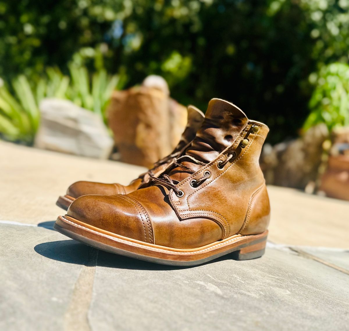Photo by Bedrock on September 11, 2025 of the Truman Cap Toe Boot in Vintage Military Horse Rump.