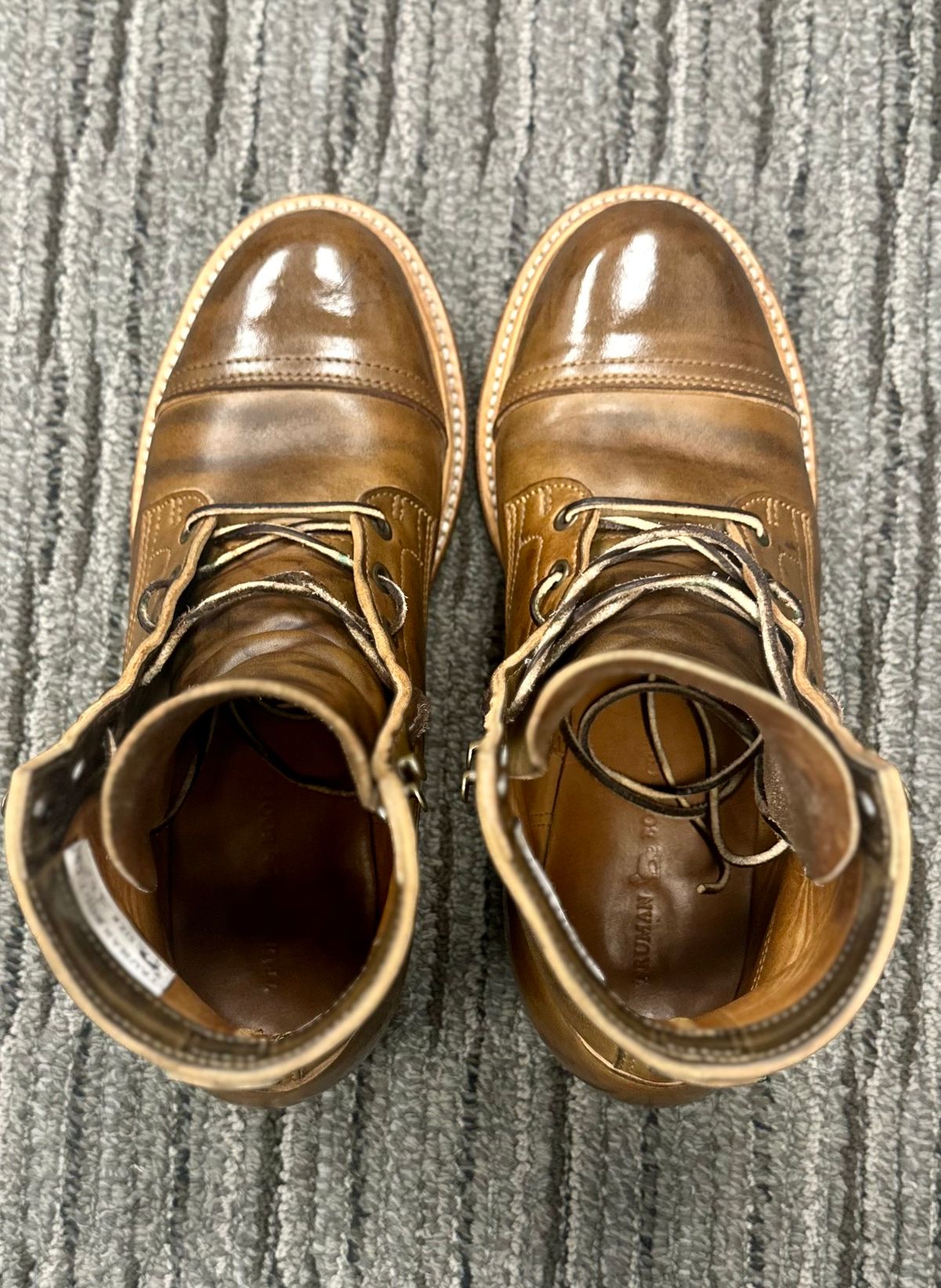Photo by Bedrock on September 11, 2025 of the Truman Cap Toe Boot in Vintage Military Horse Rump.