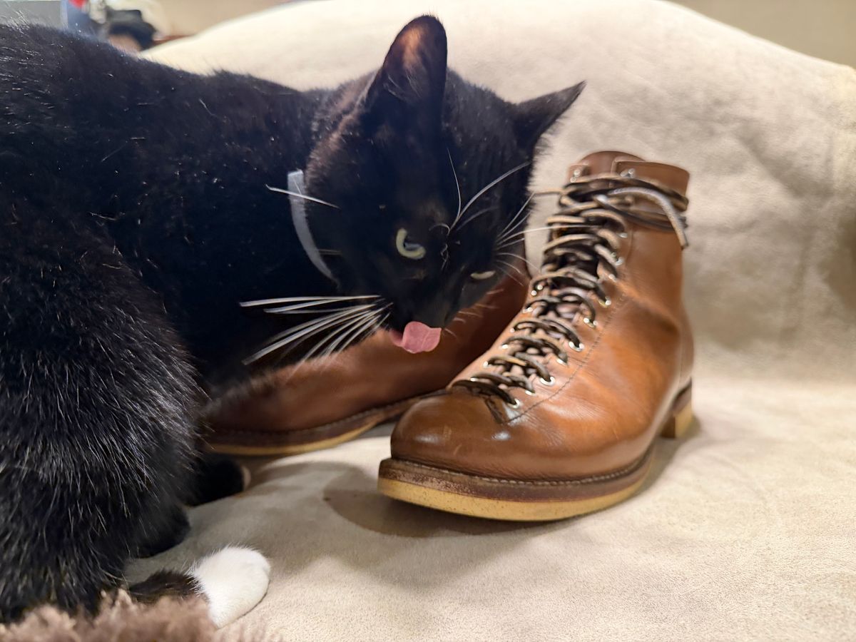 Photo by Bedrock on February 15, 2026 of the Oldspeed MFG Wholecut Monkey in Horween Natural Chromexcel.