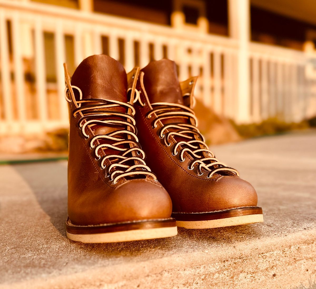 Photo by Bedrock on September 15, 2025 of the Oldspeed Wholecut Monkey in Horween Natural Chromexcel.