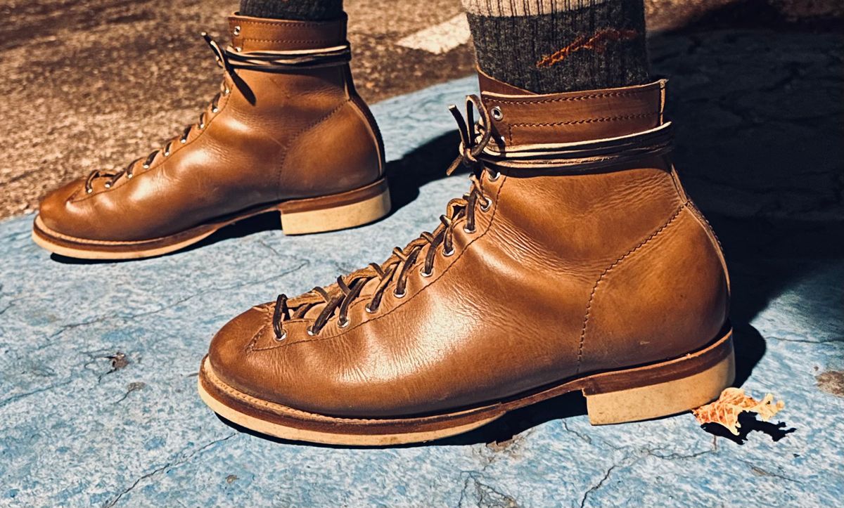 Photo by Bedrock on October 19, 2025 of the Oldspeed Wholecut Monkey in Horween Natural Chromexcel.