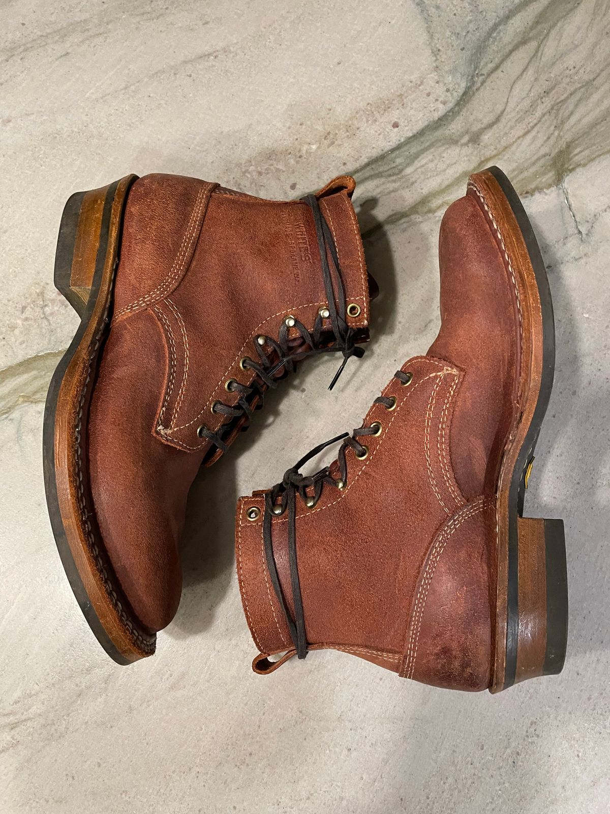 Photo by cstines83 on December 5, 2022 of the White's 350 Cruiser in Seidel Red Dog Oil Tan Roughout.