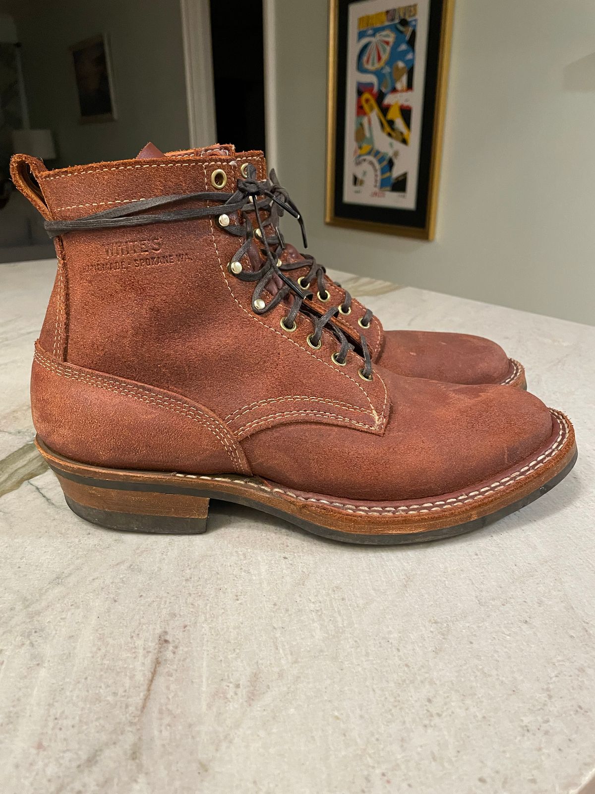 Photo by cstines83 on December 5, 2022 of the White's 350 Cruiser in Seidel Red Dog Oil Tan Roughout.