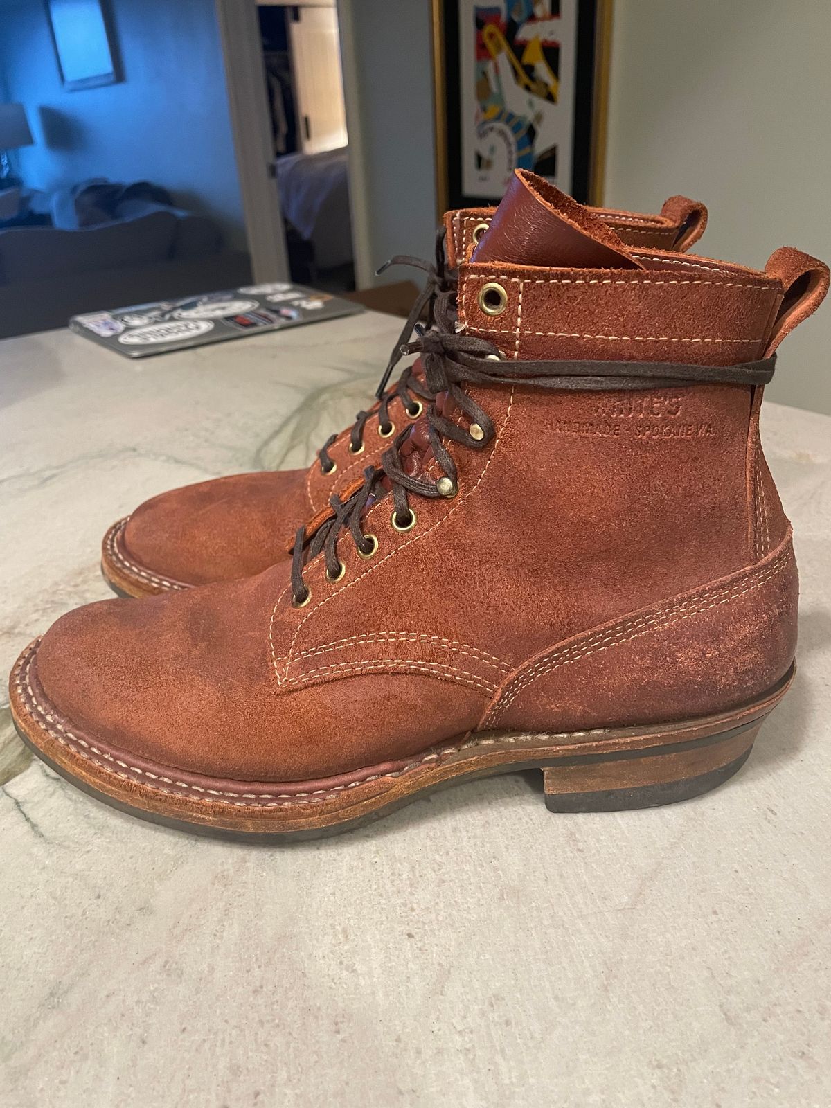 Photo by cstines83 on January 1, 2023 of the White's 350 Cruiser in Seidel Red Dog Oil Tan Roughout.