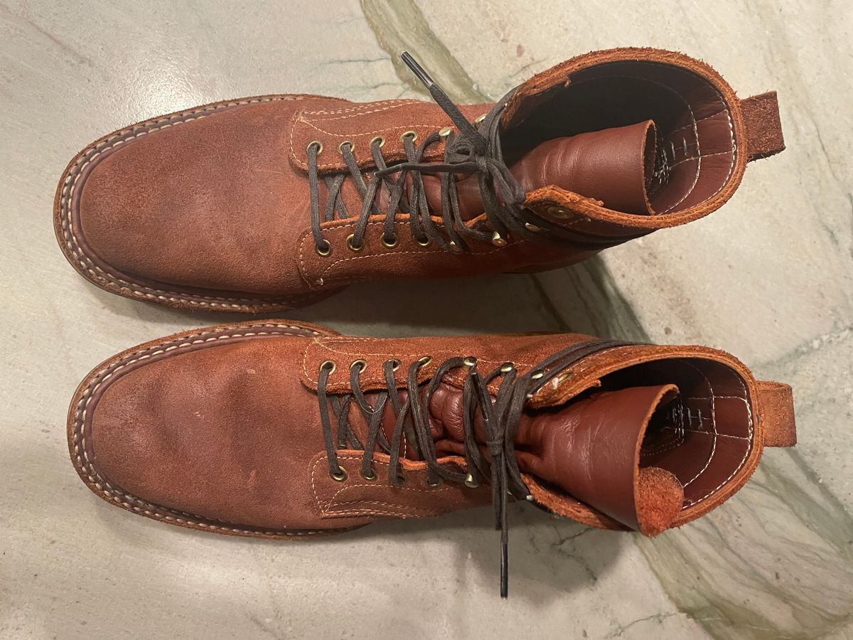 Photo by cstines83 on January 1, 2023 of the White's 350 Cruiser in Seidel Red Dog Oil Tan Roughout.