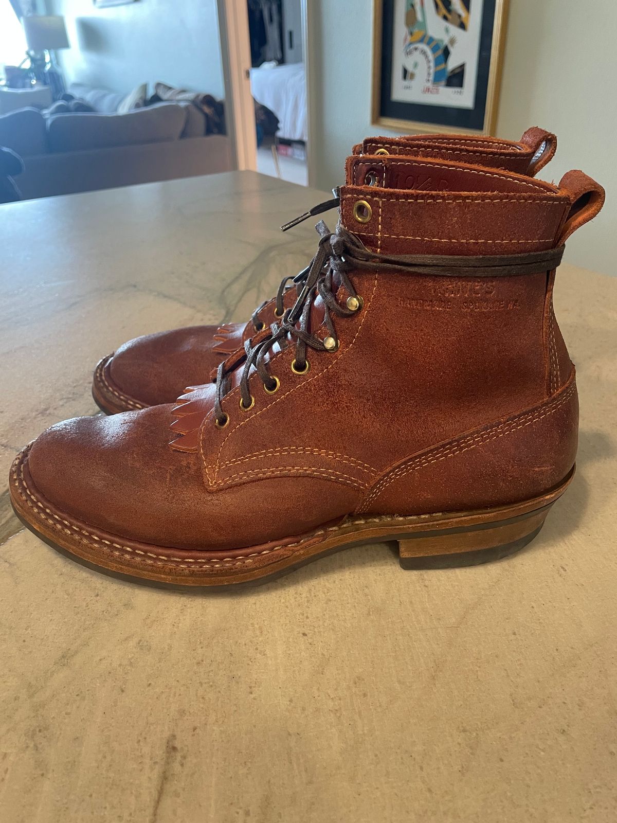 Photo by cstines83 on February 5, 2023 of the White's 350 Cruiser in Seidel Red Dog Oil Tan Roughout.