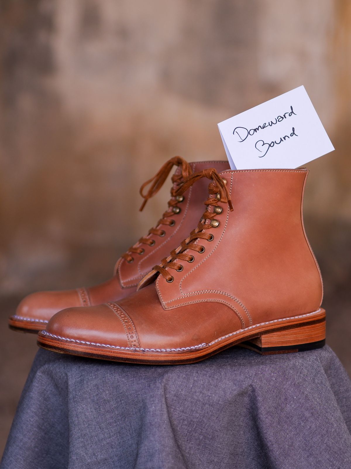 Photo by redfishjoefish on October 7, 2023 of the Midas Journey Derby Boot in Horween Unglazed Natural Shell Cordovan.