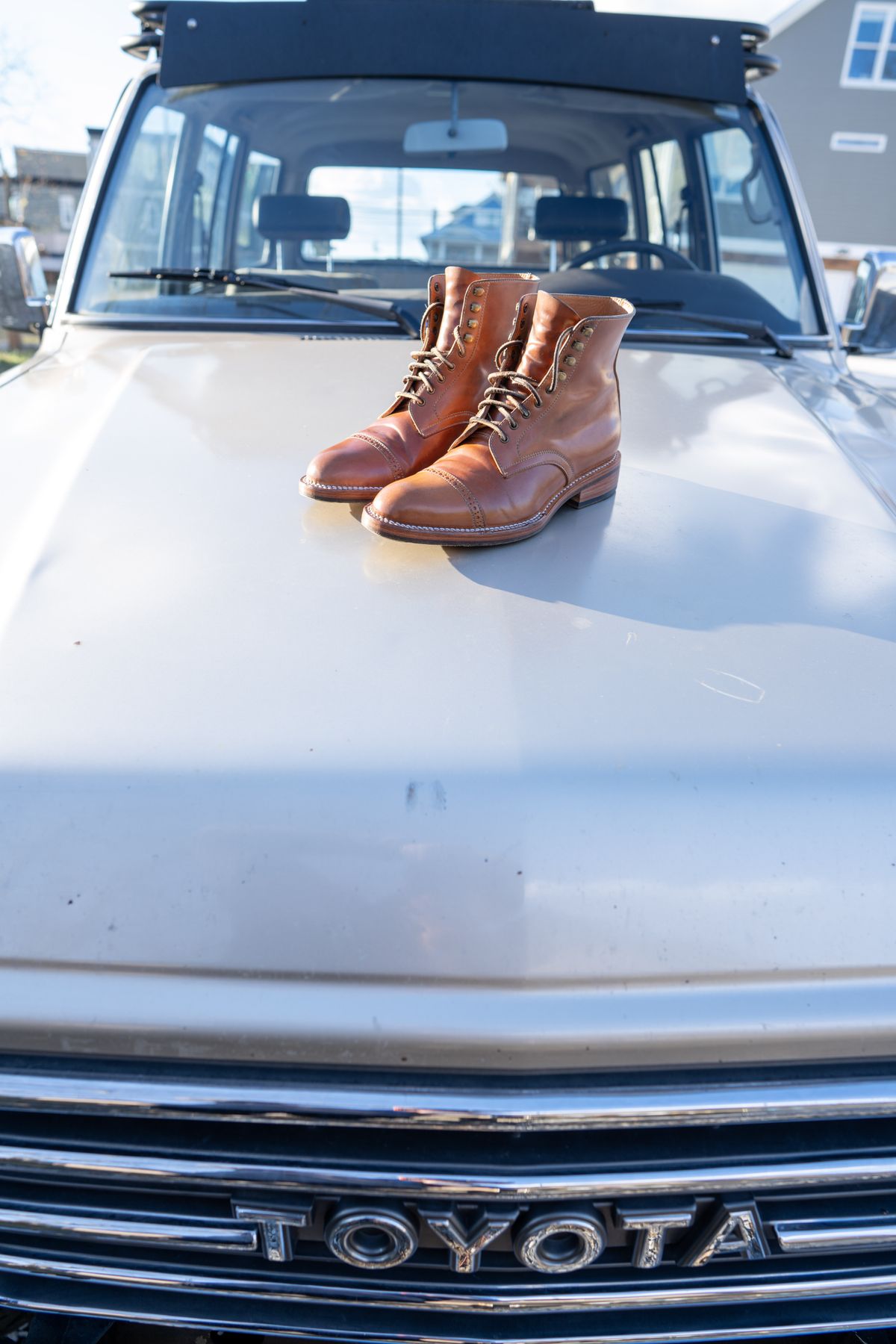 Photo by redfishjoefish on December 5, 2023 of the Midas Journey Derby Boot in Horween Unglazed Natural Shell Cordovan.