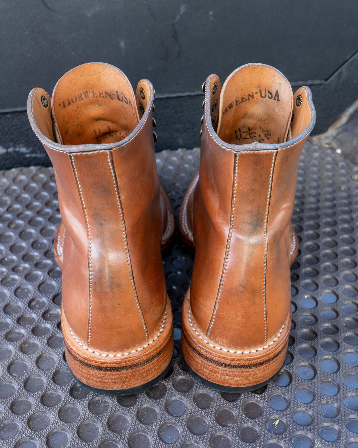 Photo by redfishjoefish on December 5, 2023 of the Midas Journey Derby Boot in Horween Unglazed Natural Shell Cordovan.