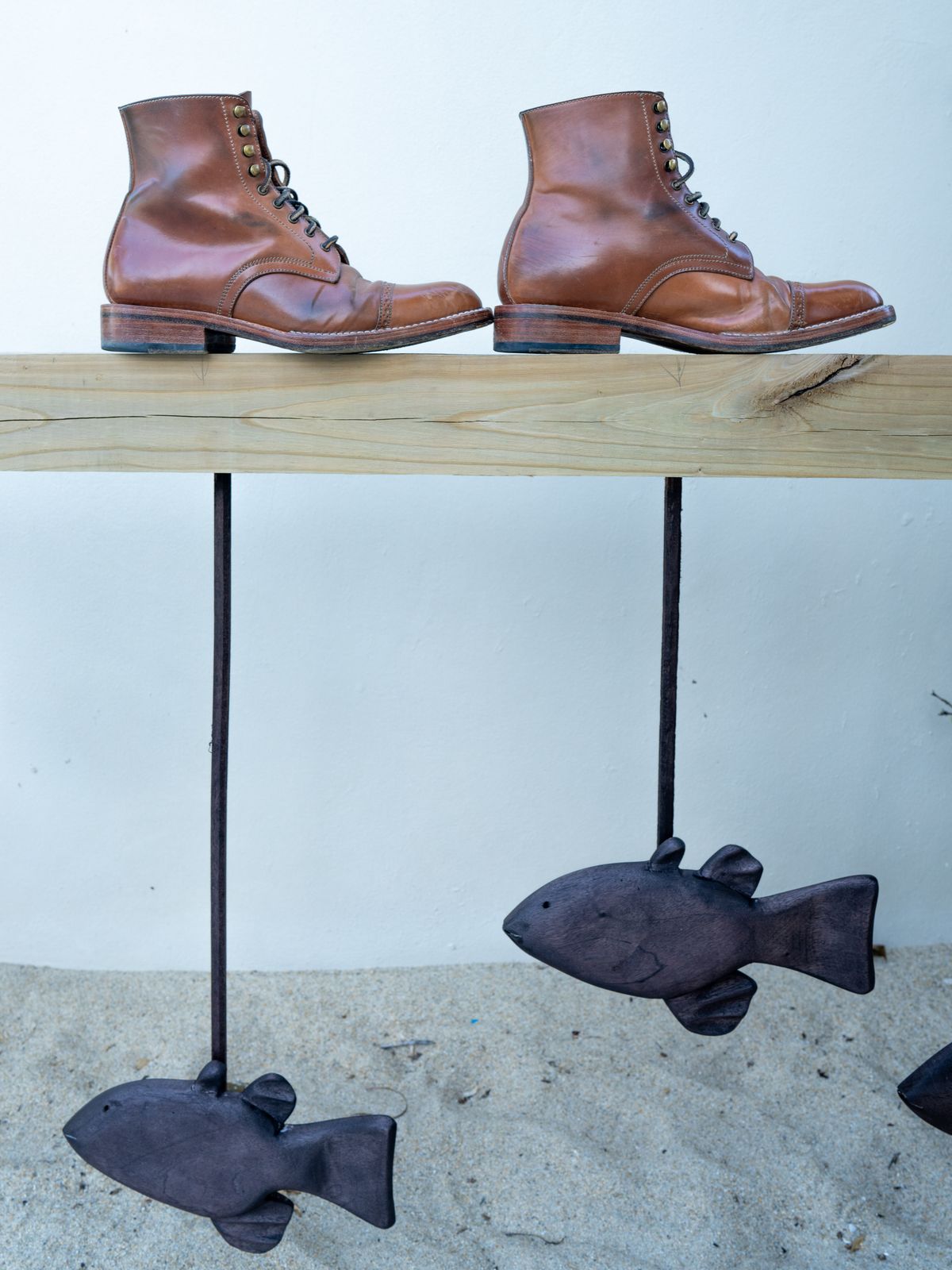 Photo by redfishjoefish on February 4, 2024 of the Midas Journey Derby Boot in Horween Unglazed Natural Shell Cordovan.