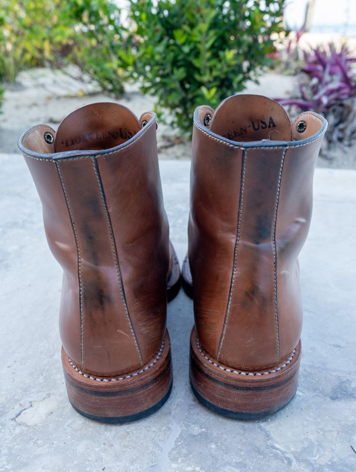 Photo by redfishjoefish on February 4, 2024 of the Midas Journey Derby Boot in Horween Unglazed Natural Shell Cordovan.