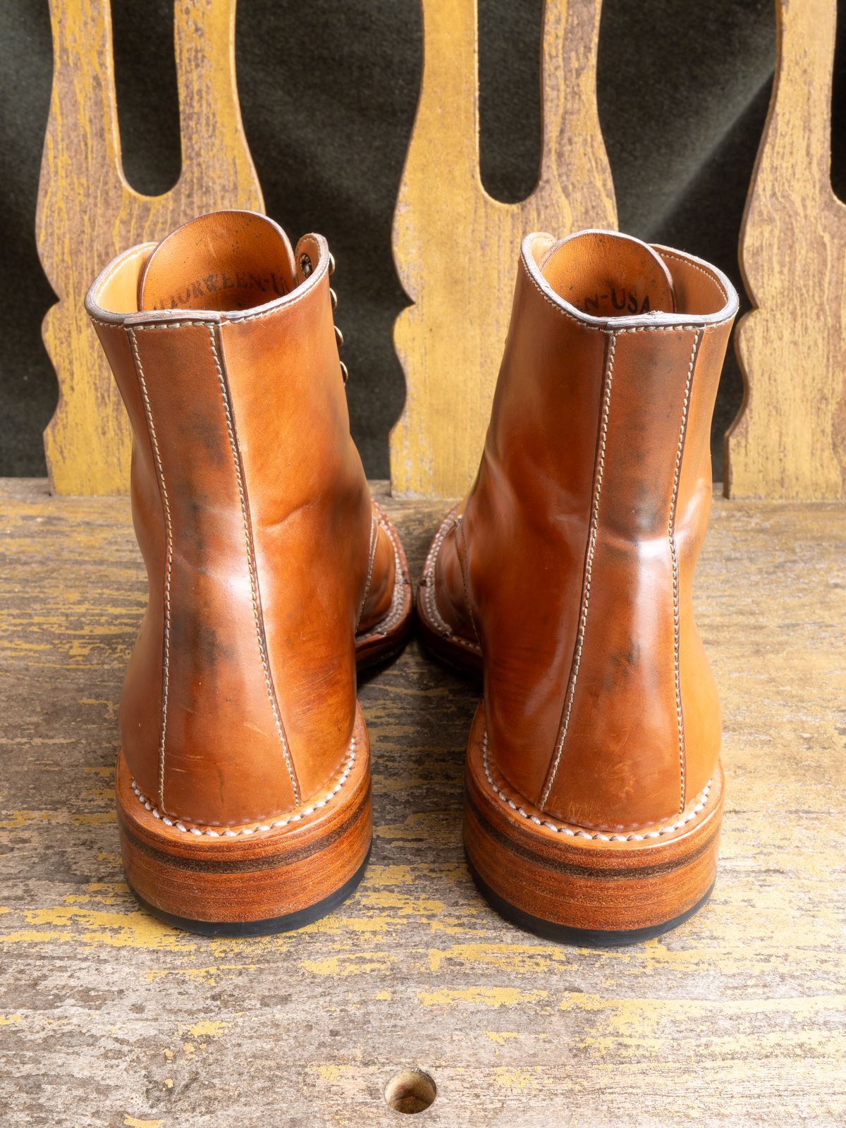 Photo by redfishjoefish on March 3, 2024 of the Midas Journey Derby Boot in Horween Unglazed Natural Shell Cordovan.
