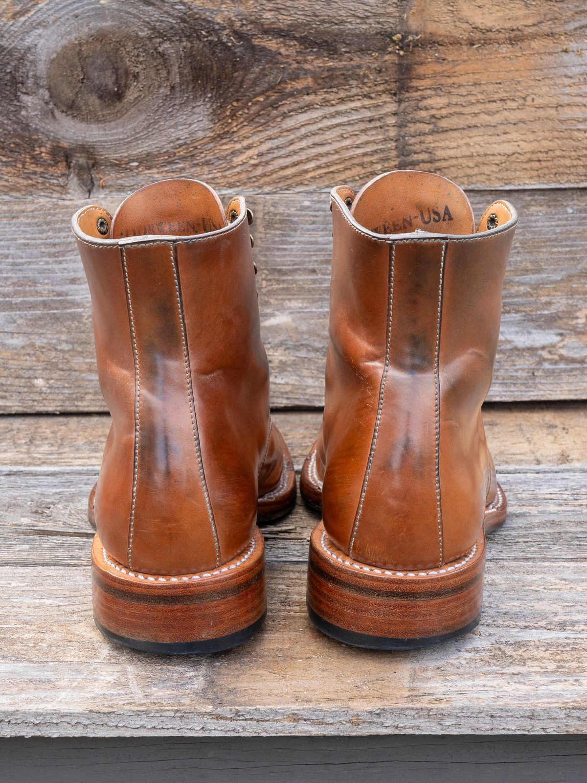 Photo by redfishjoefish on April 5, 2024 of the Midas Journey Derby Boot in Horween Unglazed Natural Shell Cordovan.