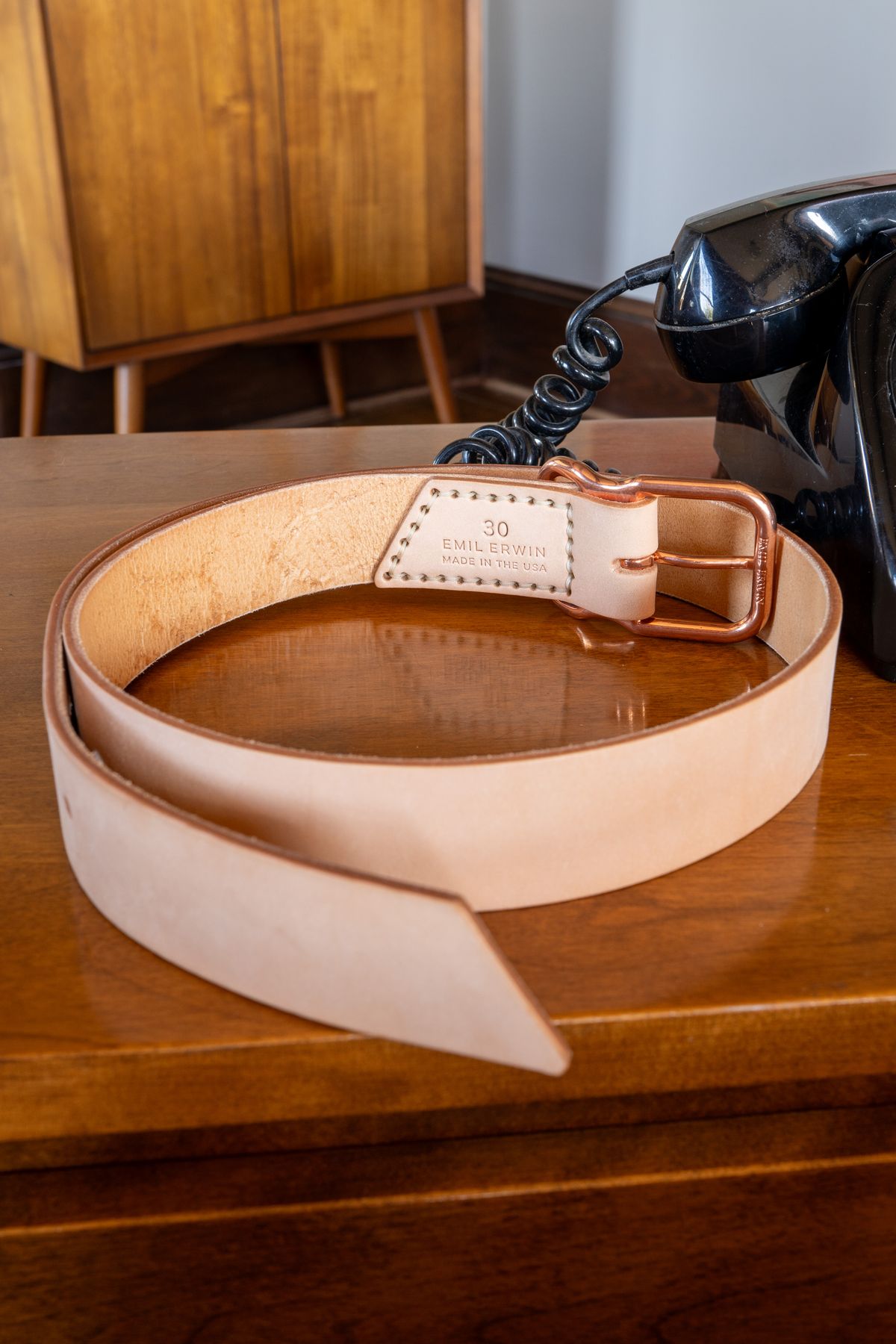 Photo by redfishjoefish on October 1, 2025 of the Emil Erwin Signature Belt in Natural in Horween Natural Latigo.