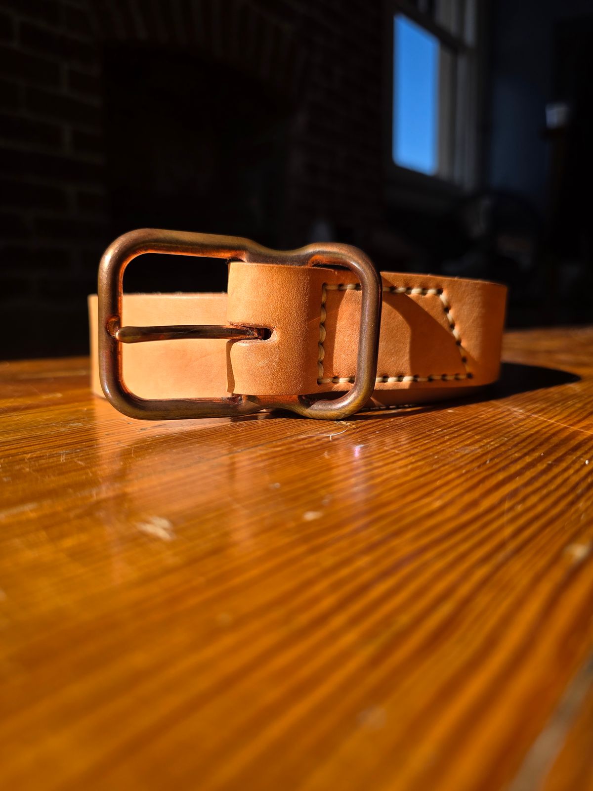 Photo by redfishjoefish on February 1, 2026 of the Emil Erwin Signature Belt in Natural in Horween Natural Latigo.