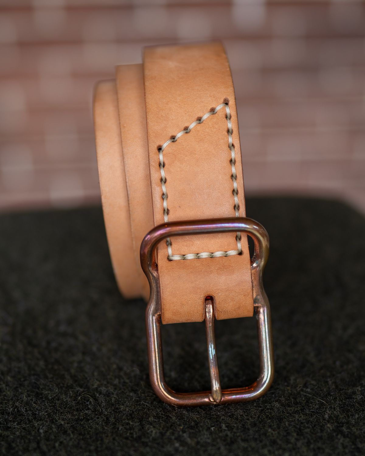 Photo by redfishjoefish on April 5, 2026 of the Emil Erwin Signature Belt in Natural in Horween Natural Latigo.