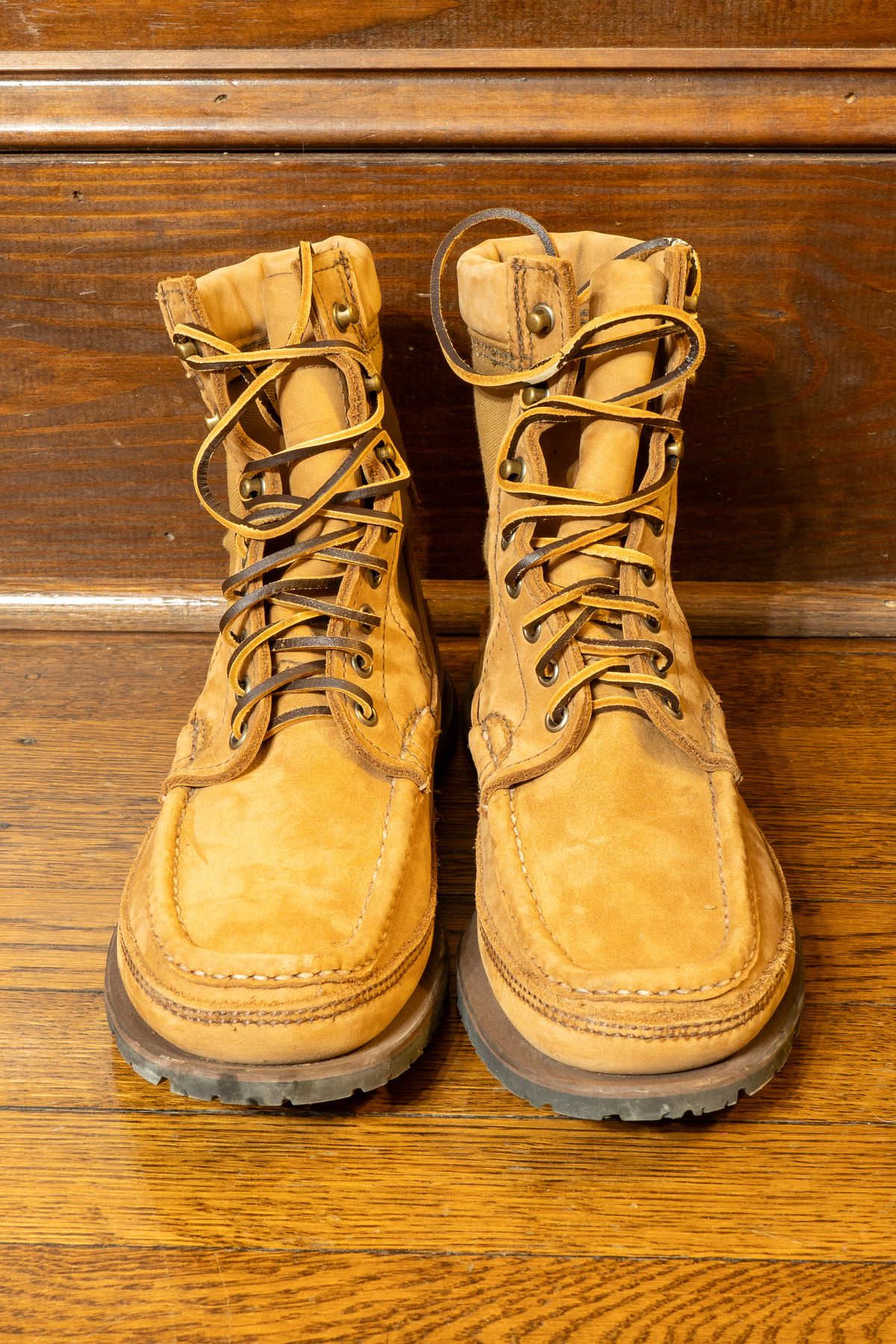 Photo by redfishjoefish on November 6, 2025 of the Russell Moccasin Co. Joe's PH Premier Build in S.B. Foot Peco Chamois.