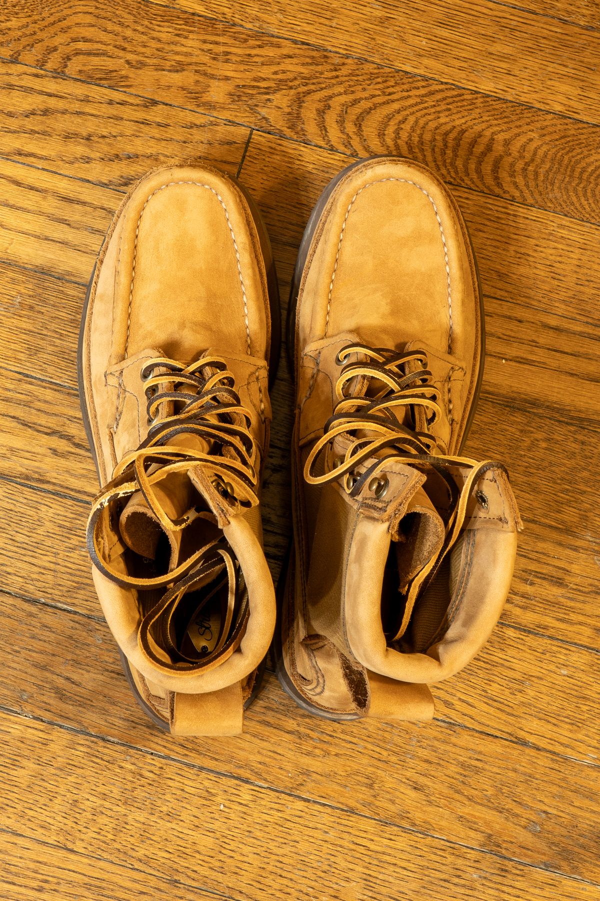 Photo by redfishjoefish on November 6, 2025 of the Russell Moccasin Co. Joe's PH Premier Build in S.B. Foot Peco Chamois.