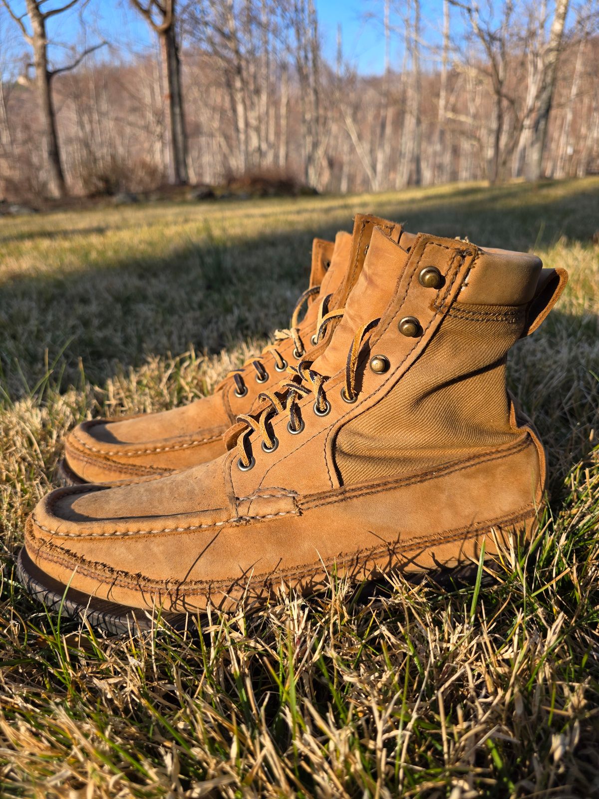 Photo by redfishjoefish on January 5, 2026 of the Russell Moccasin Co. Joe's PH Premier Build in S.B. Foot Peco Chamois.