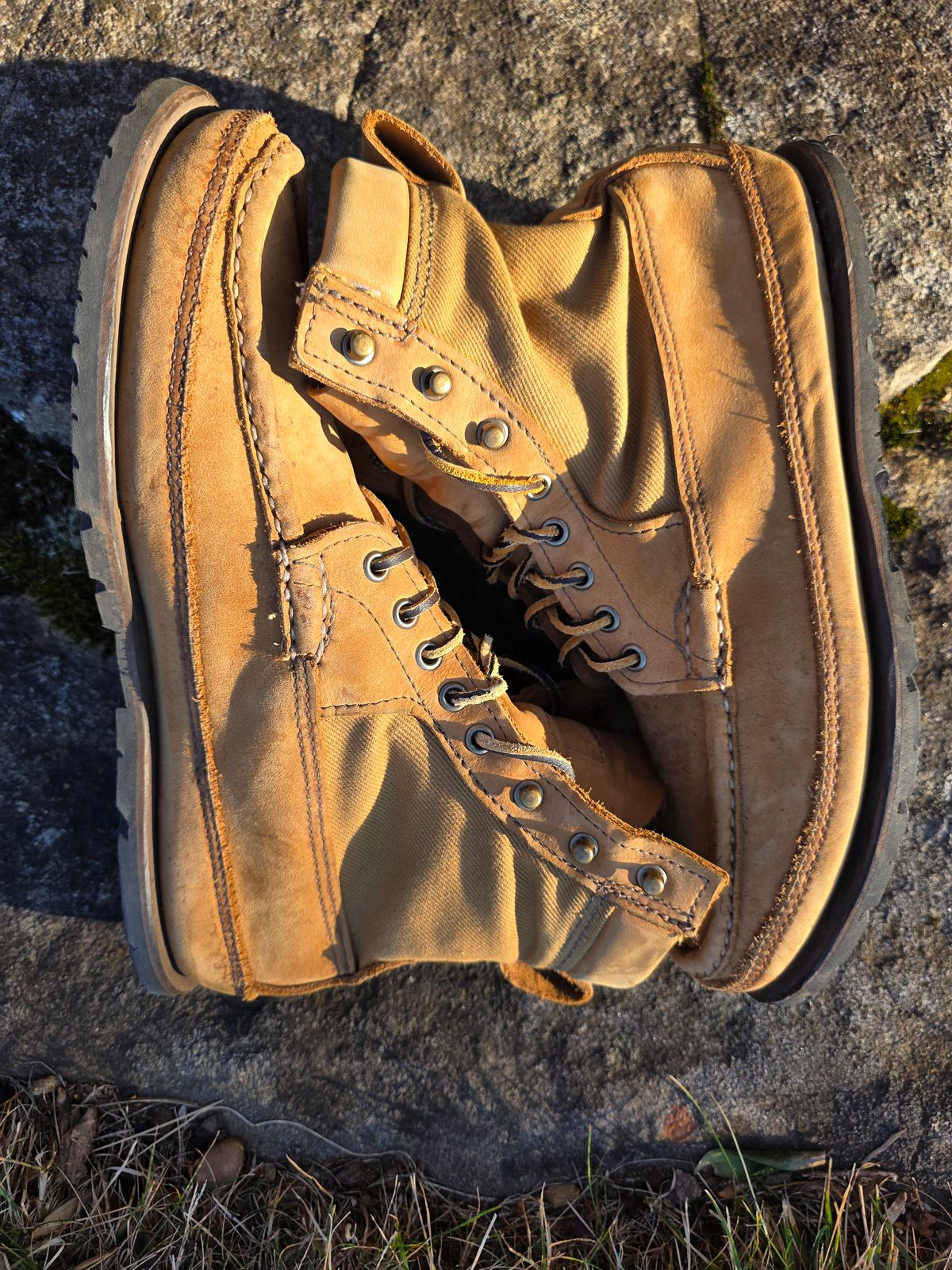 Photo by redfishjoefish on January 5, 2026 of the Russell Moccasin Co. Joe's PH Premier Build in S.B. Foot Peco Chamois.