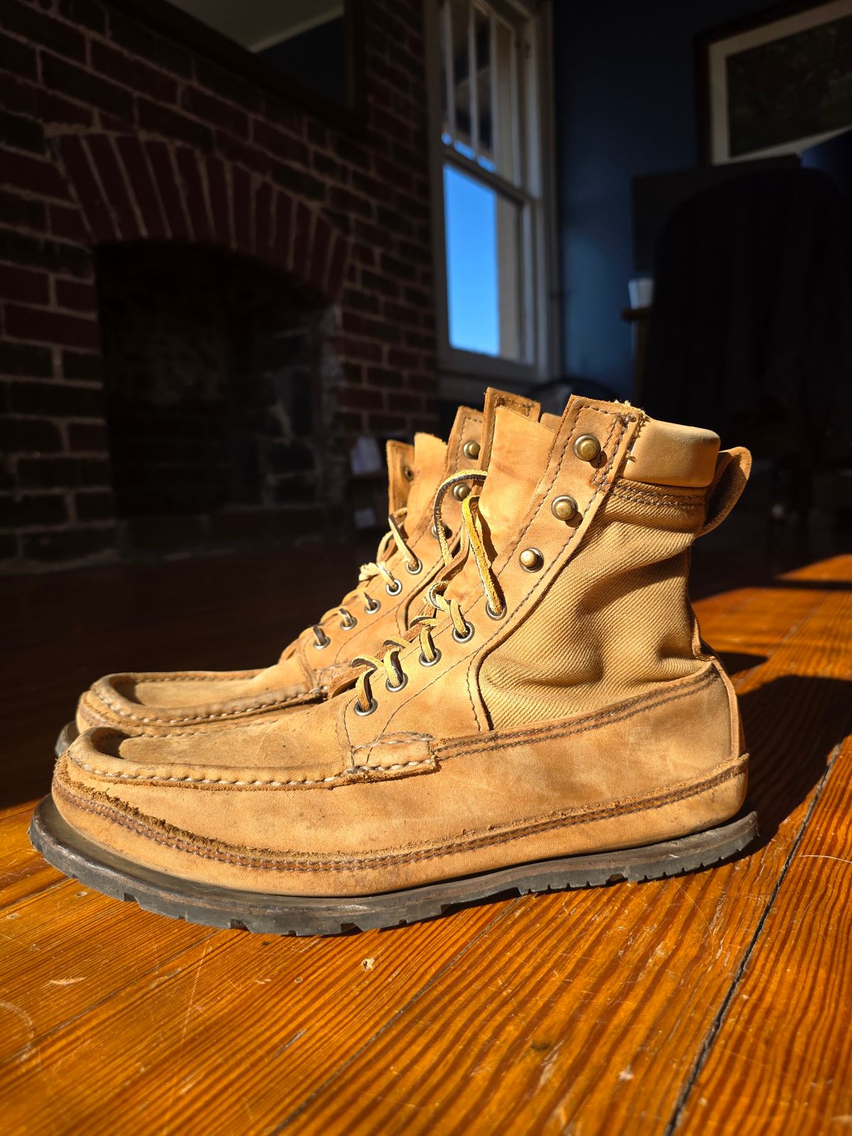 Photo by redfishjoefish on February 1, 2026 of the Russell Moccasin Co. Joe's PH Premier Build in S.B. Foot Peco Chamois.