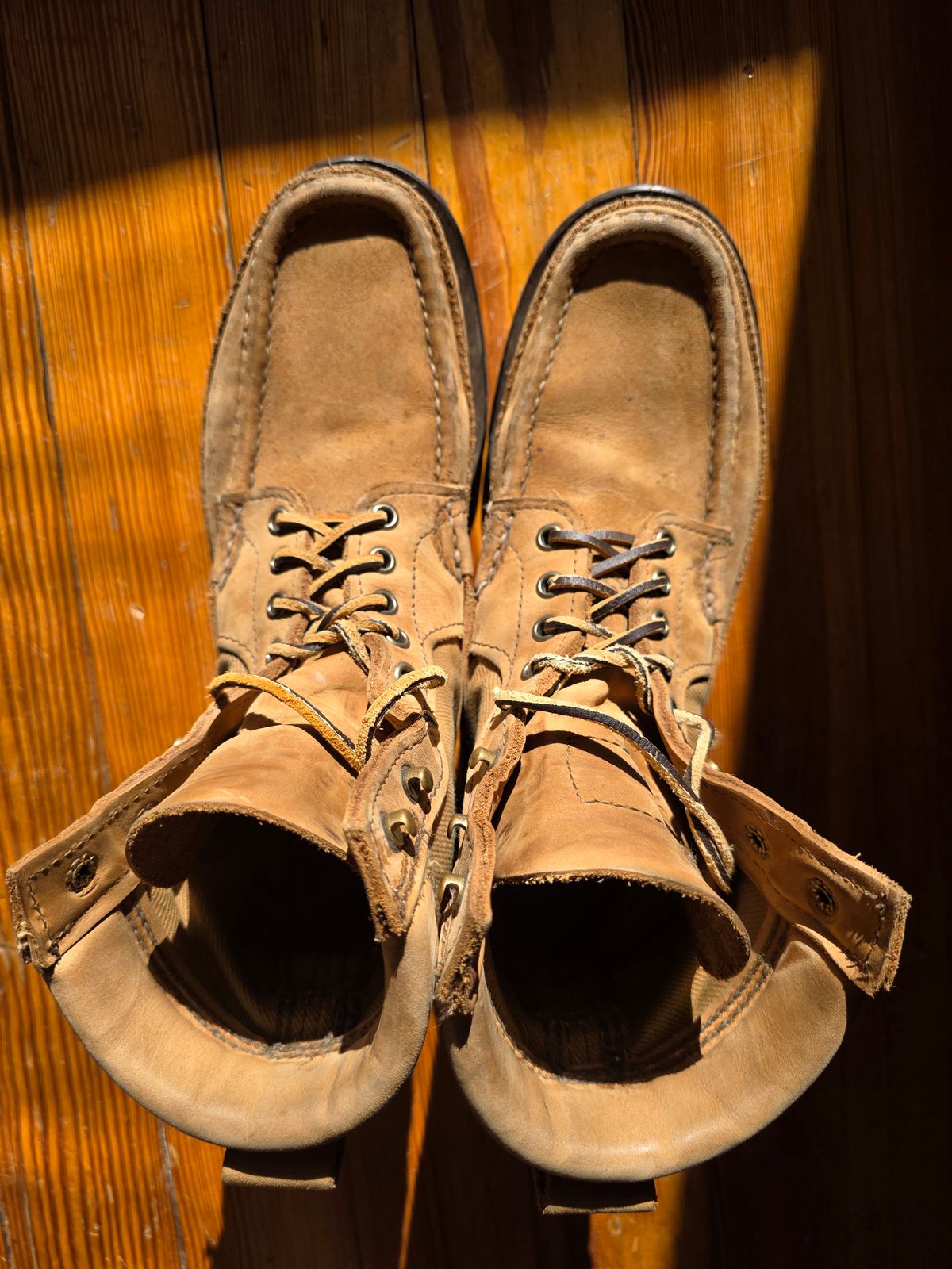 Photo by redfishjoefish on February 1, 2026 of the Russell Moccasin Co. Joe's PH Premier Build in S.B. Foot Peco Chamois.