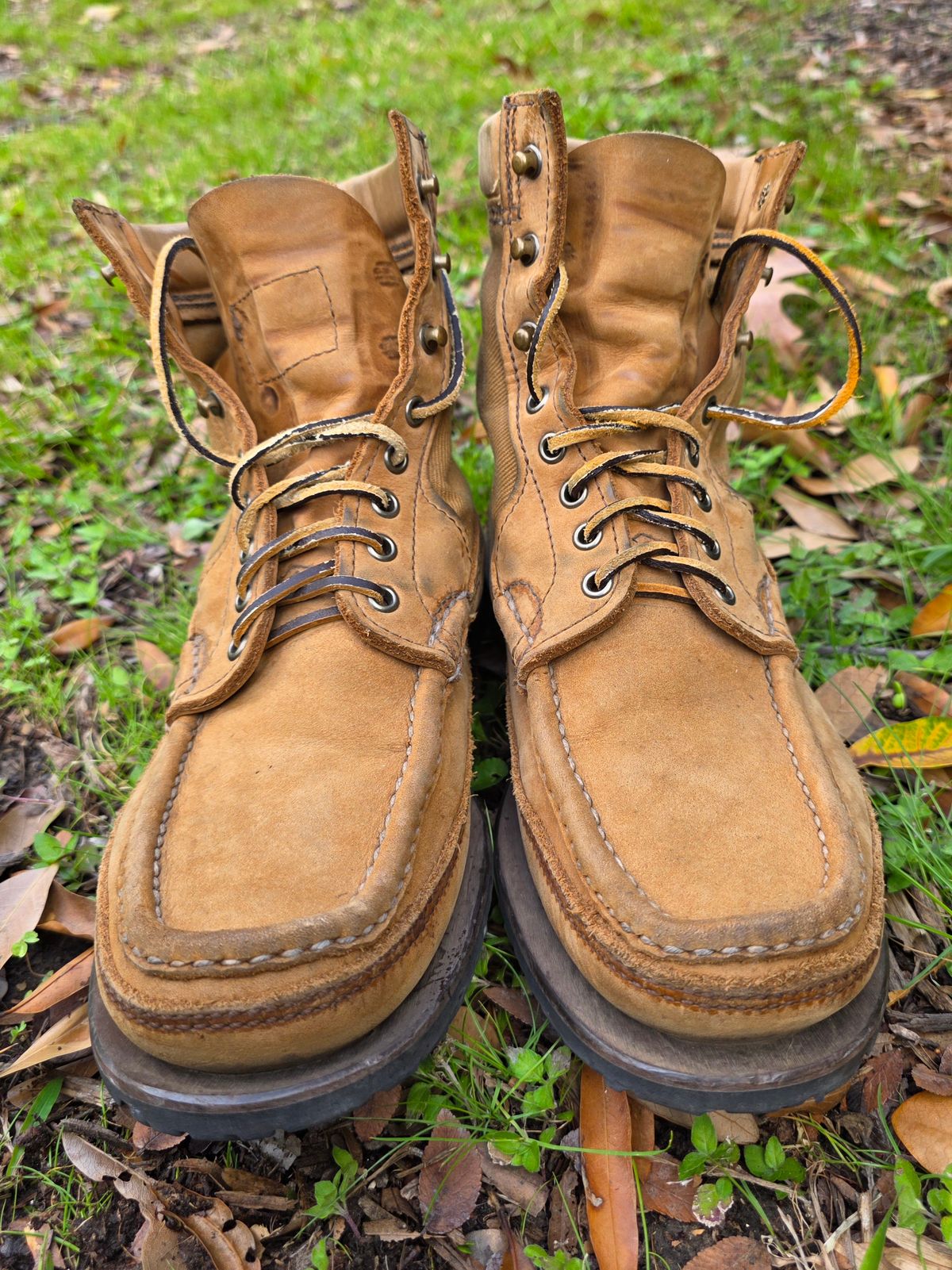 Photo by redfishjoefish on March 3, 2026 of the Russell Moccasin Co. Joe's PH Premier Build in S.B. Foot Peco Chamois.