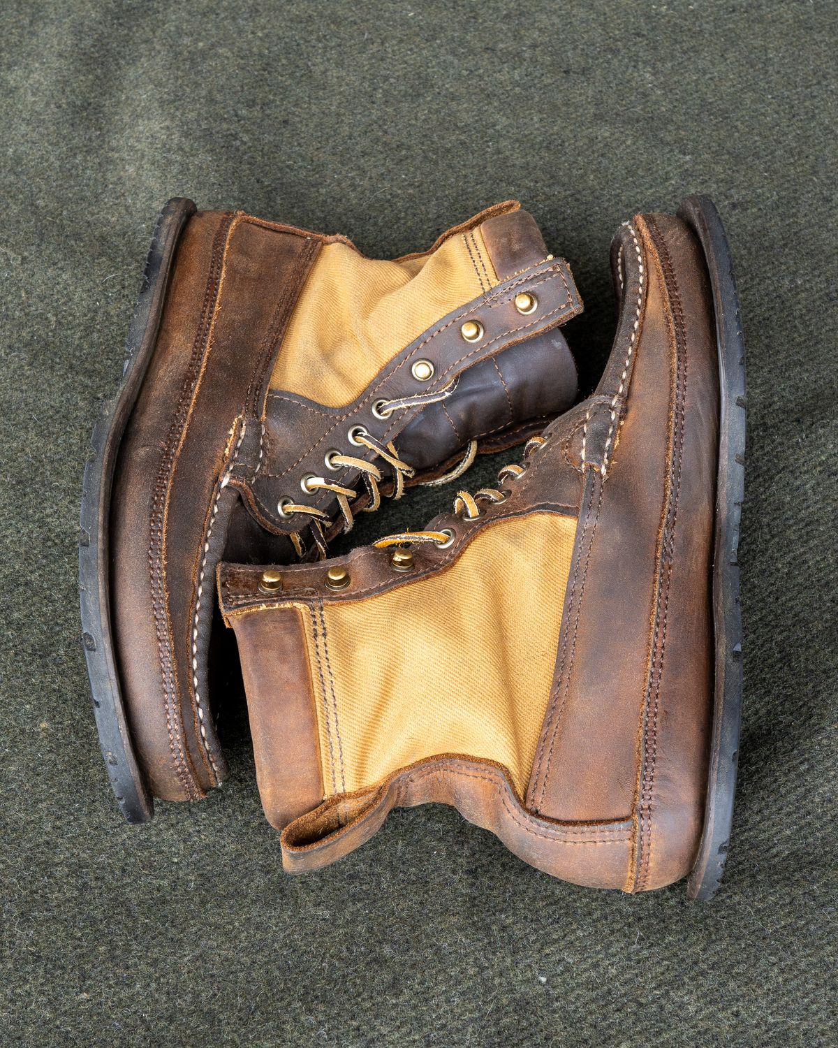 Photo by redfishjoefish on April 5, 2026 of the Russell Moccasin Co. Joe's PH Premier Build in S.B. Foot Peco Chamois.