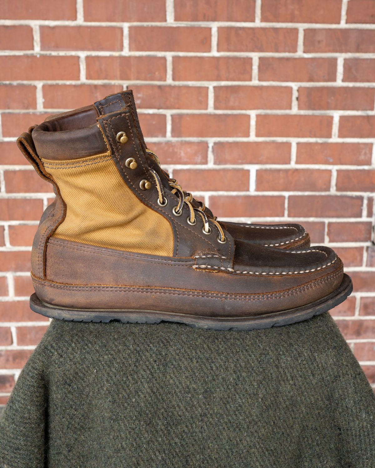 Photo by redfishjoefish on April 5, 2026 of the Russell Moccasin Co. Joe's PH Premier Build in S.B. Foot Peco Chamois.