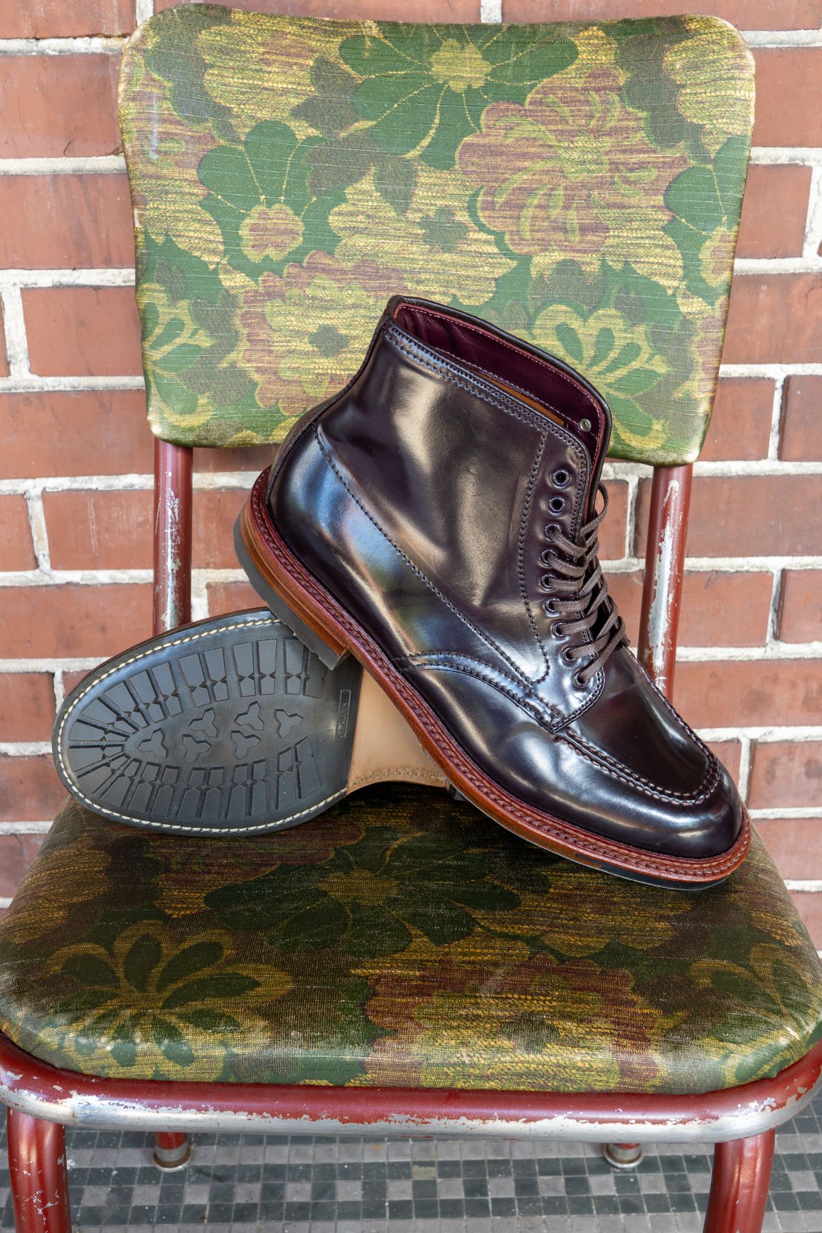 Photo by redfishjoefish on October 1, 2025 of the Alden Indy Boot in Horween Color 8 Shell Cordovan.
