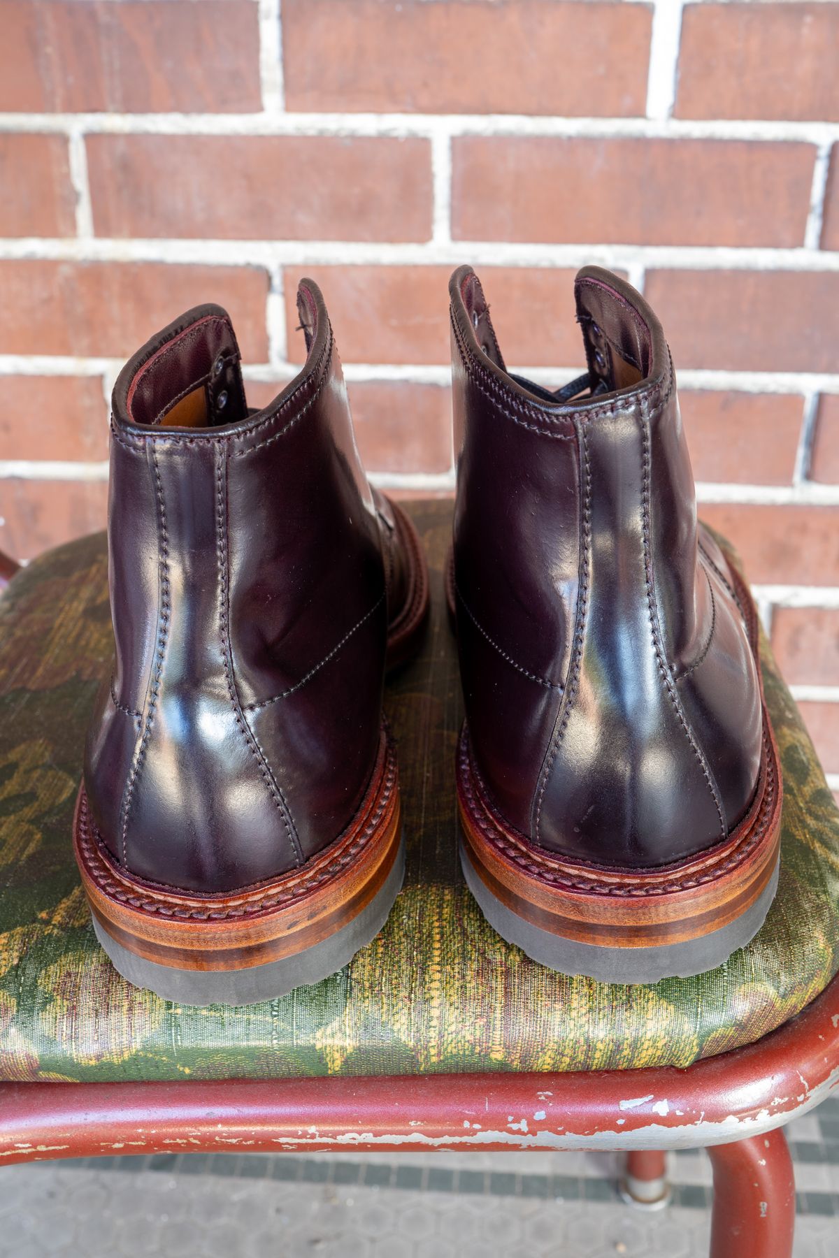 Photo by redfishjoefish on October 1, 2025 of the Alden Indy Boot in Horween Color 8 Shell Cordovan.