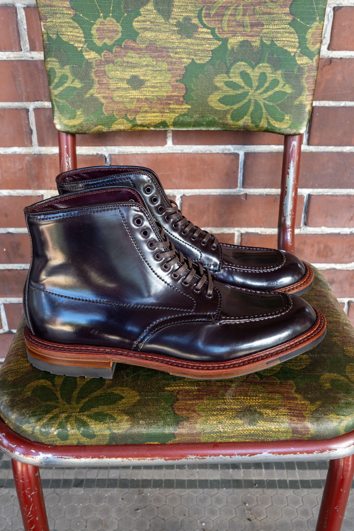 Photo by redfishjoefish on October 1, 2025 of the Alden Indy Boot in Horween Color 8 Shell Cordovan.