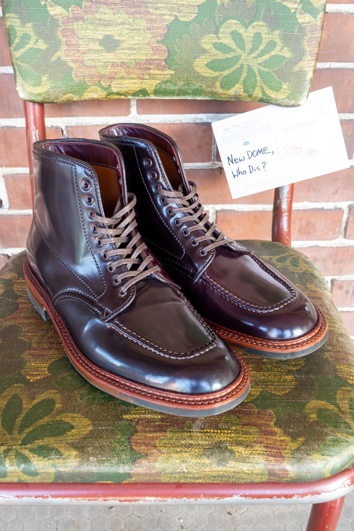 Photo by redfishjoefish on October 1, 2025 of the Alden Indy Boot in Horween Color 8 Shell Cordovan.